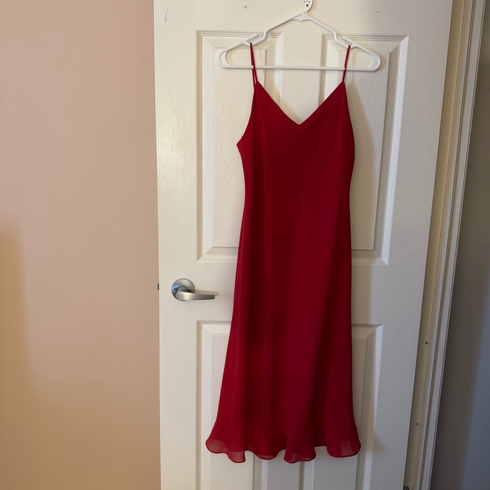 Vintage Alfred Sung Red Crepe Dress | Made in Canada